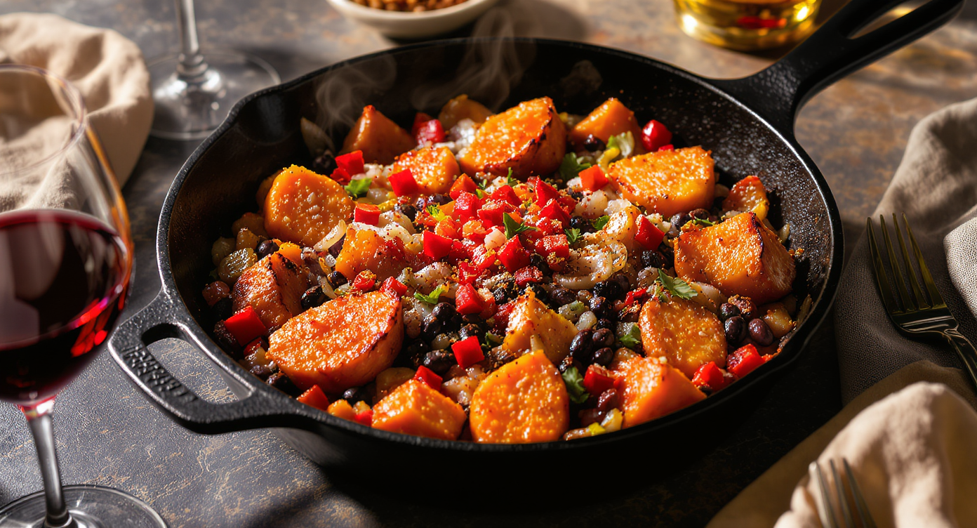 Mexican Black Bean & Sweet Potato Skillet