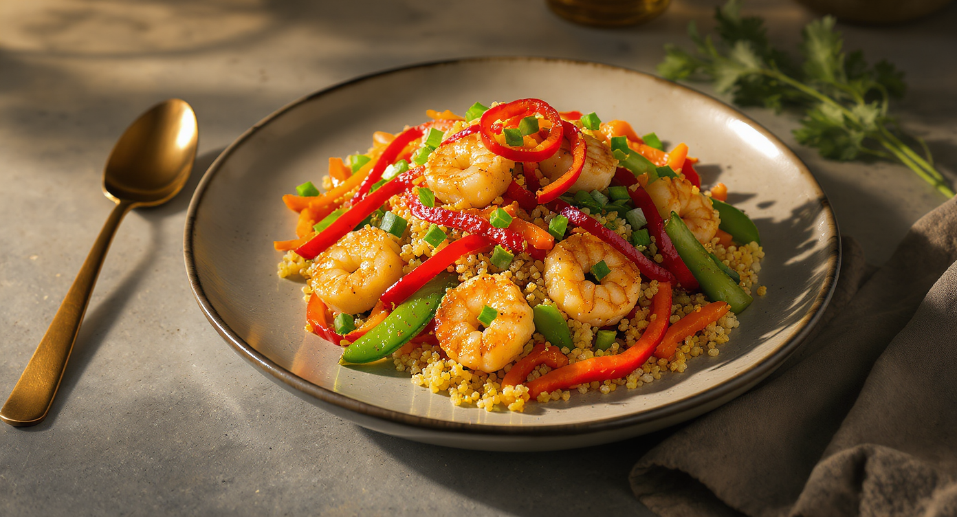 Asian Fusion Shrimp & Quinoa Stir-Fry