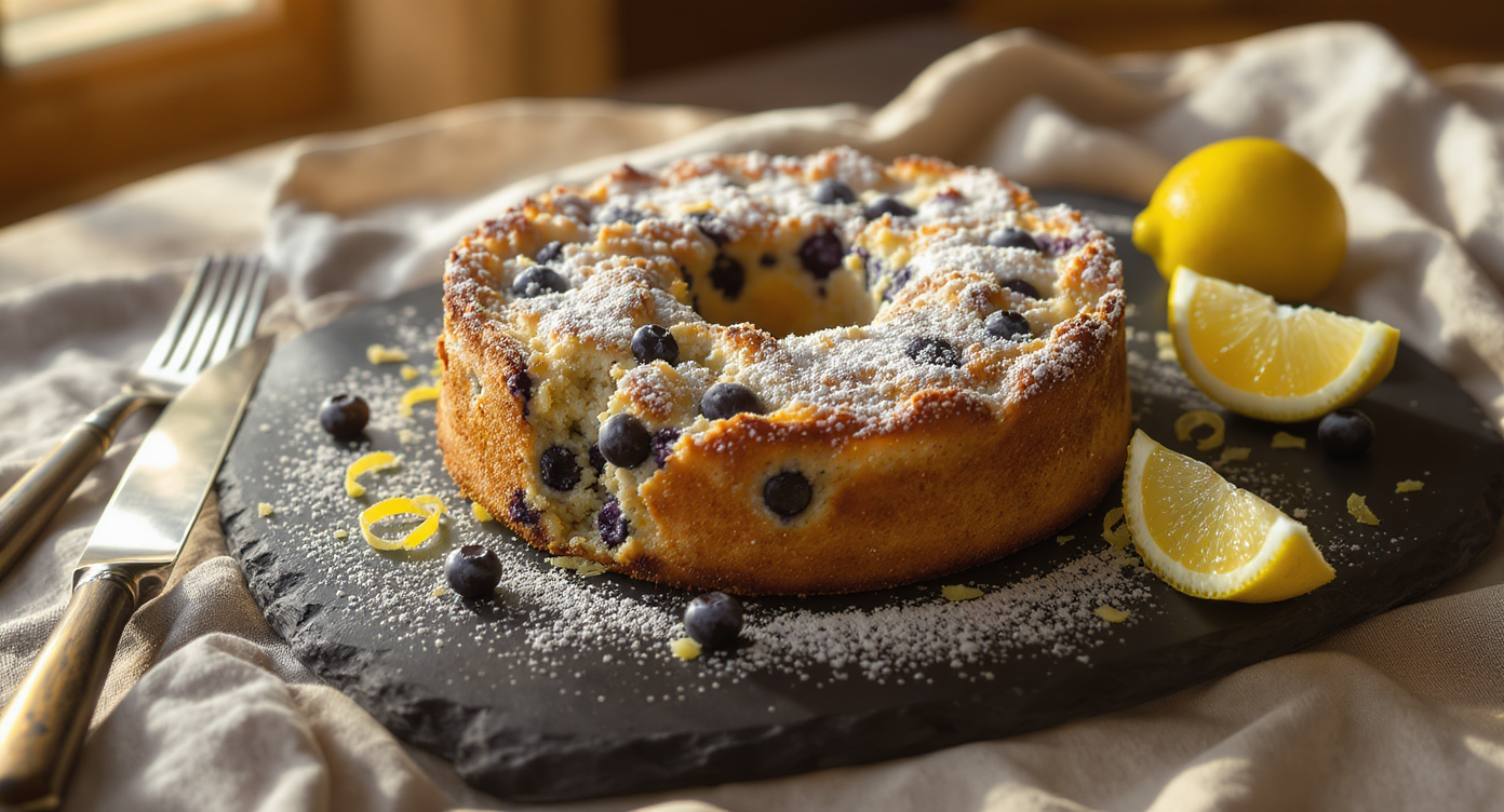 Rustic Lemon-Blueberry Egg Cake