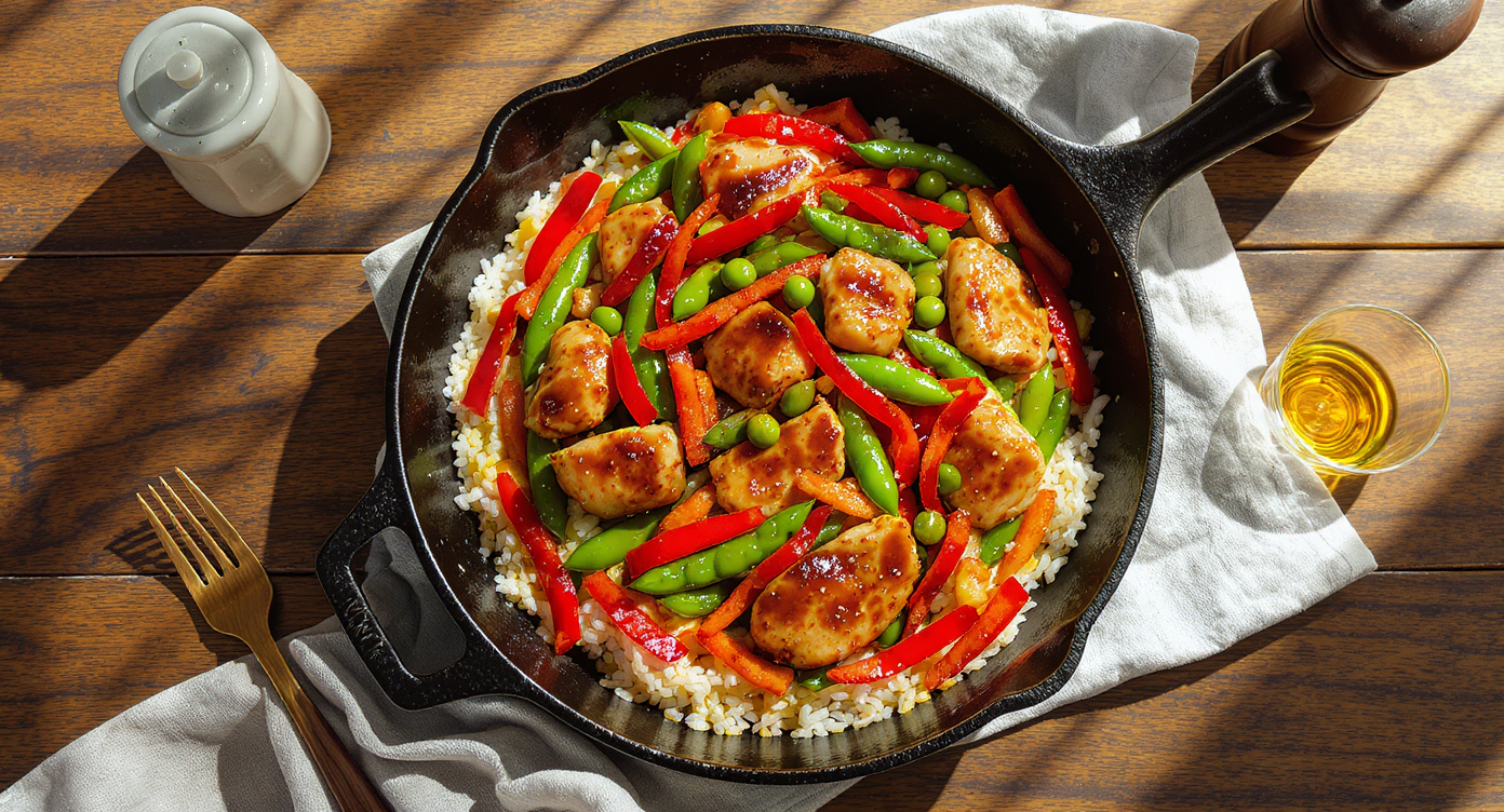 Quick Ginger-Soy Glazed Chicken & Snap Pea Stir-Fry (High Protein)