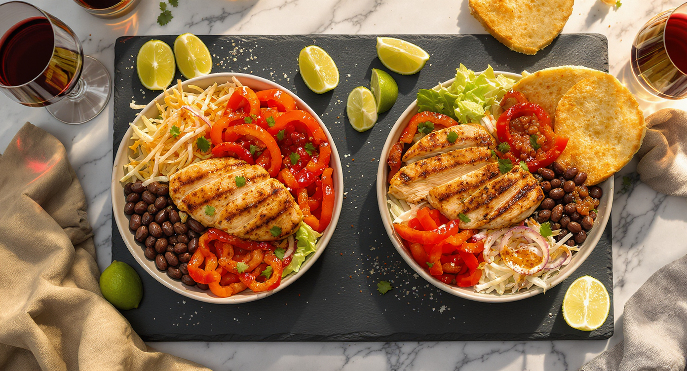 Charred Chicken & Black Bean Mexican Power Bowls