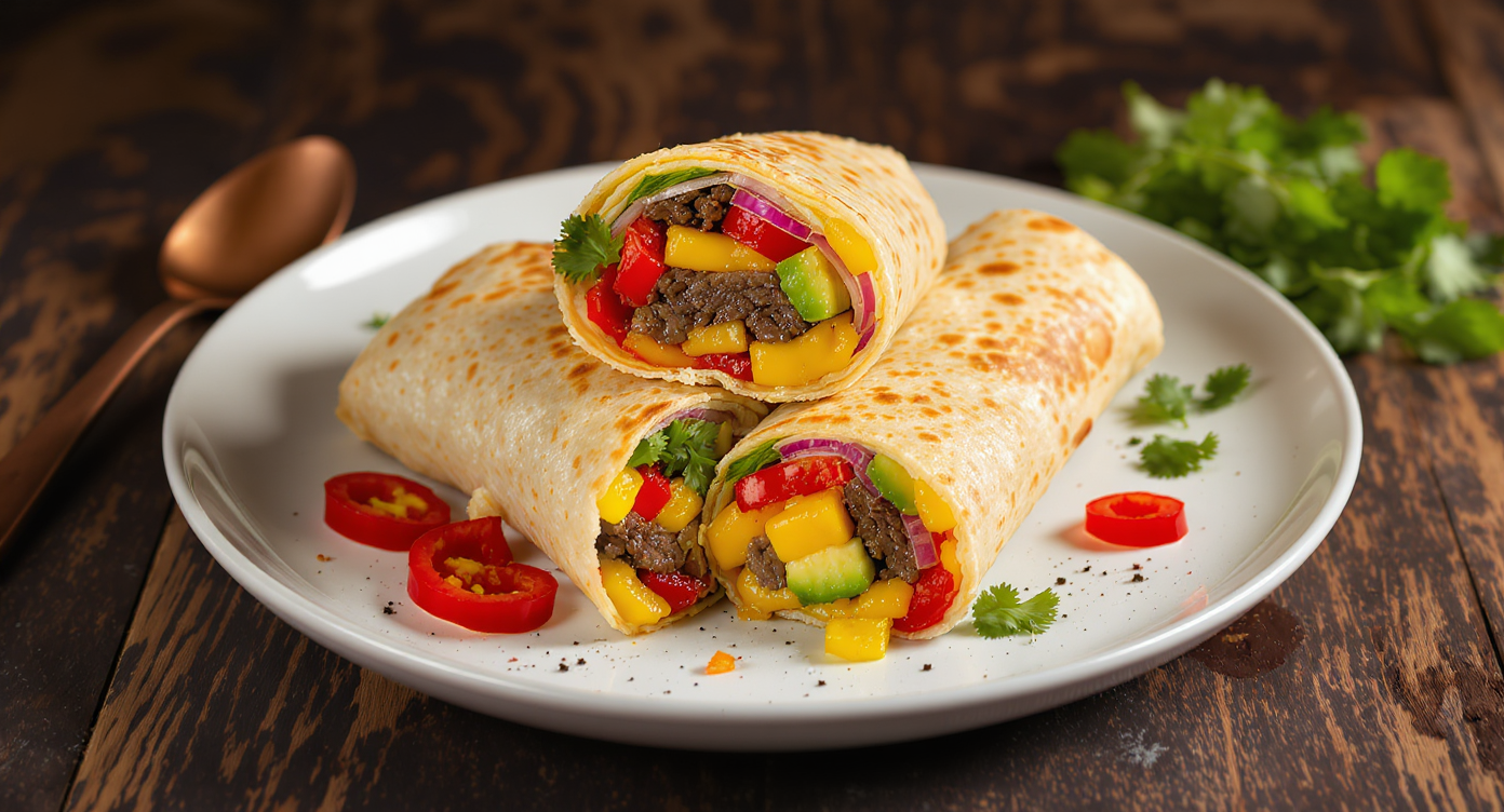 Low-Carb Steak & Veggie Burrito Wraps