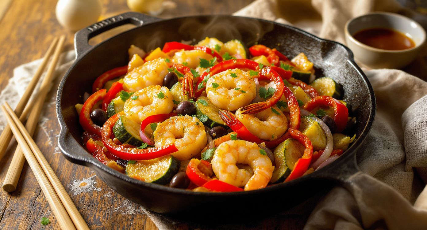 Mediterranean Shrimp & Vegetable Stir-Fry