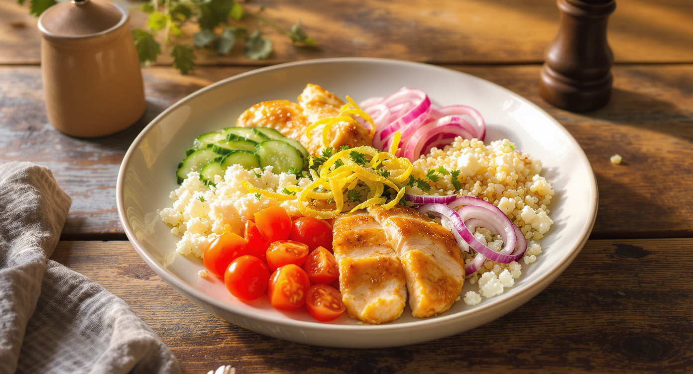 Mediterranean Lemon Herb Chicken Bowls
