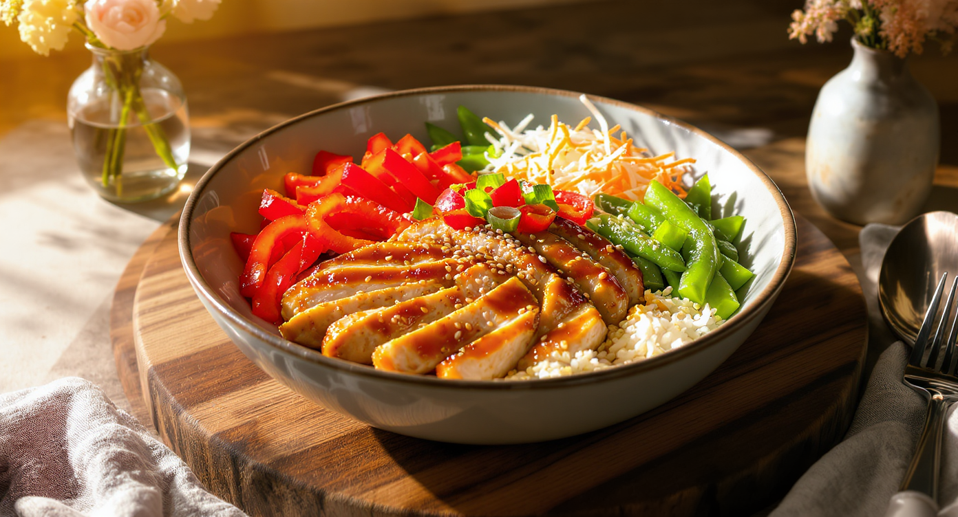 Asian Fusion Ginger Soy Chicken Bowls (High Protein, Low Carb)
