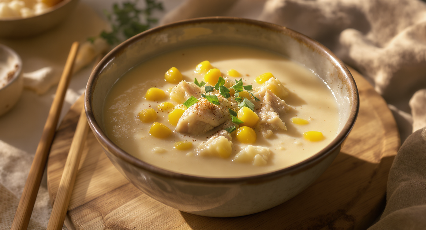 Creamy Cauliflower Corn Chicken Chowder