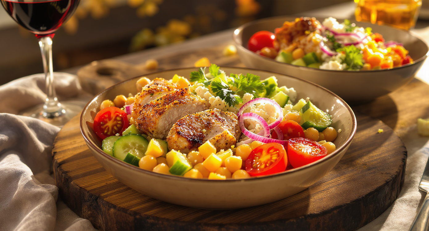 Mediterranean Chicken & Chickpea Power Bowls