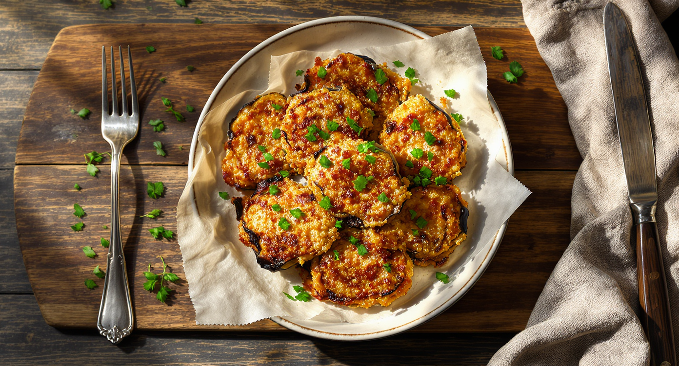 High-Protein Eggplant Parmesan Fritters