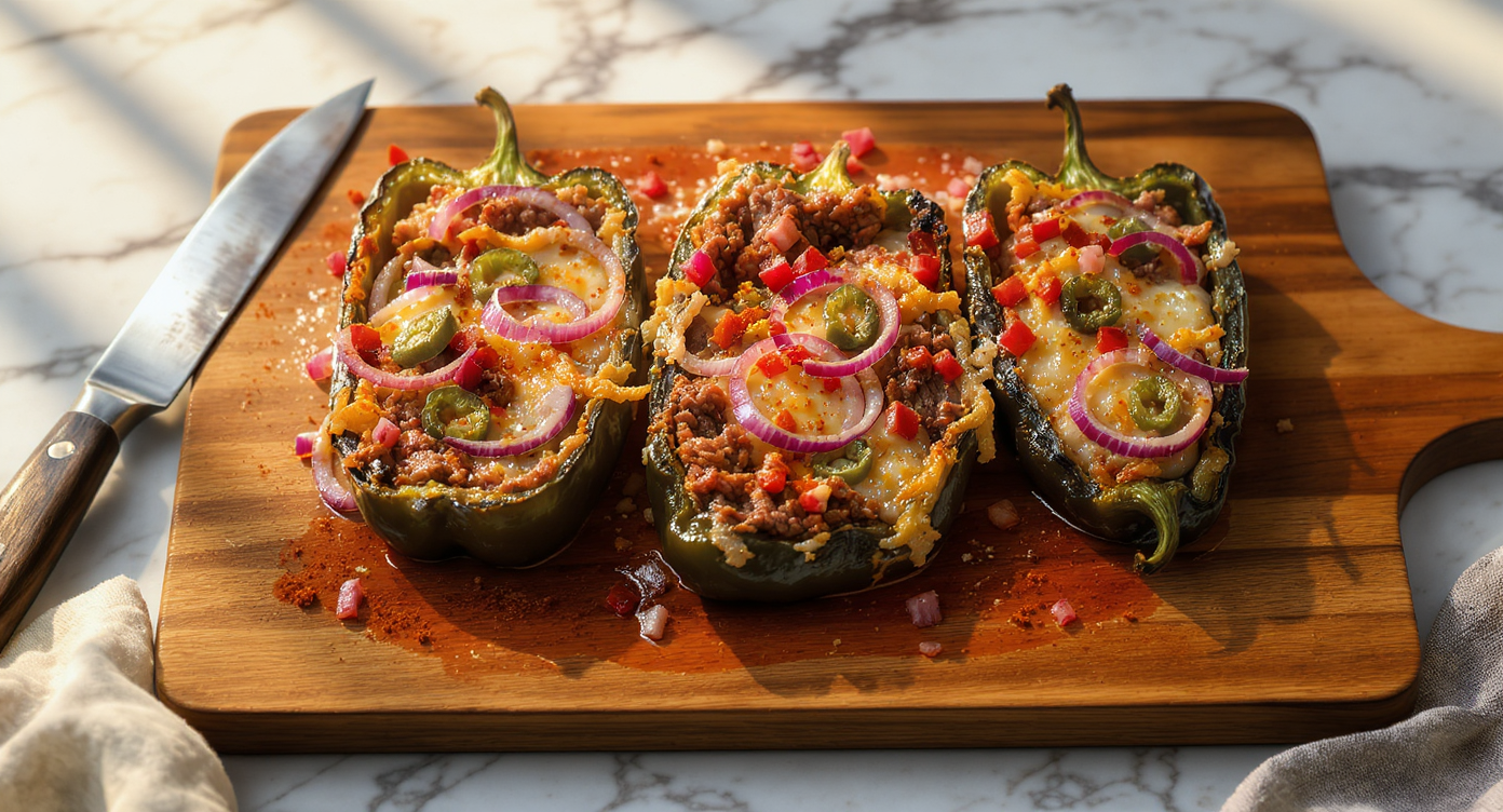 Carne Asada-Stuffed Poblano Peppers (Keto, High-Protein)