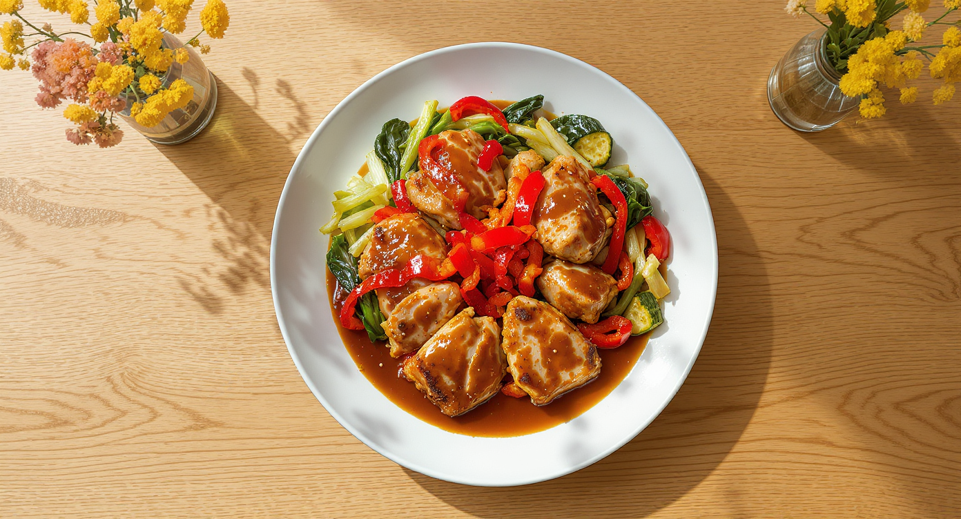 Keto Asian Fusion Ginger-Garlic Chicken Bowls