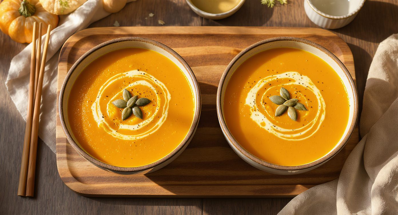 Creamy Pumpkin Soup for Two