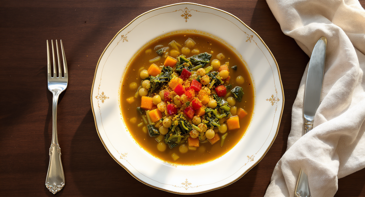 Spicy Southern-Inspired Black-Eyed Pea and Collard Green Soup