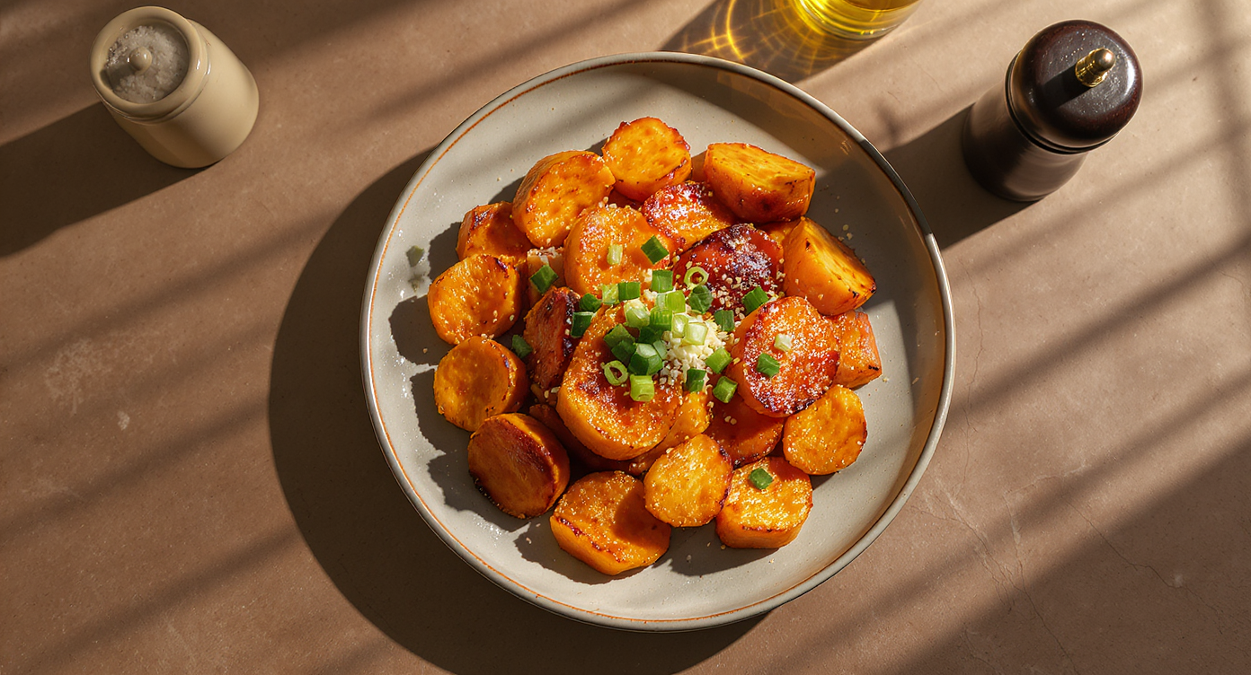 Roasted Japanese-Style Miso Sweet Potatoes