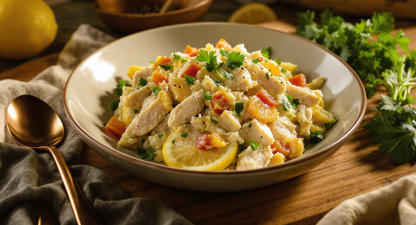 High Protein Chicken Salad with Lemon and Herbs