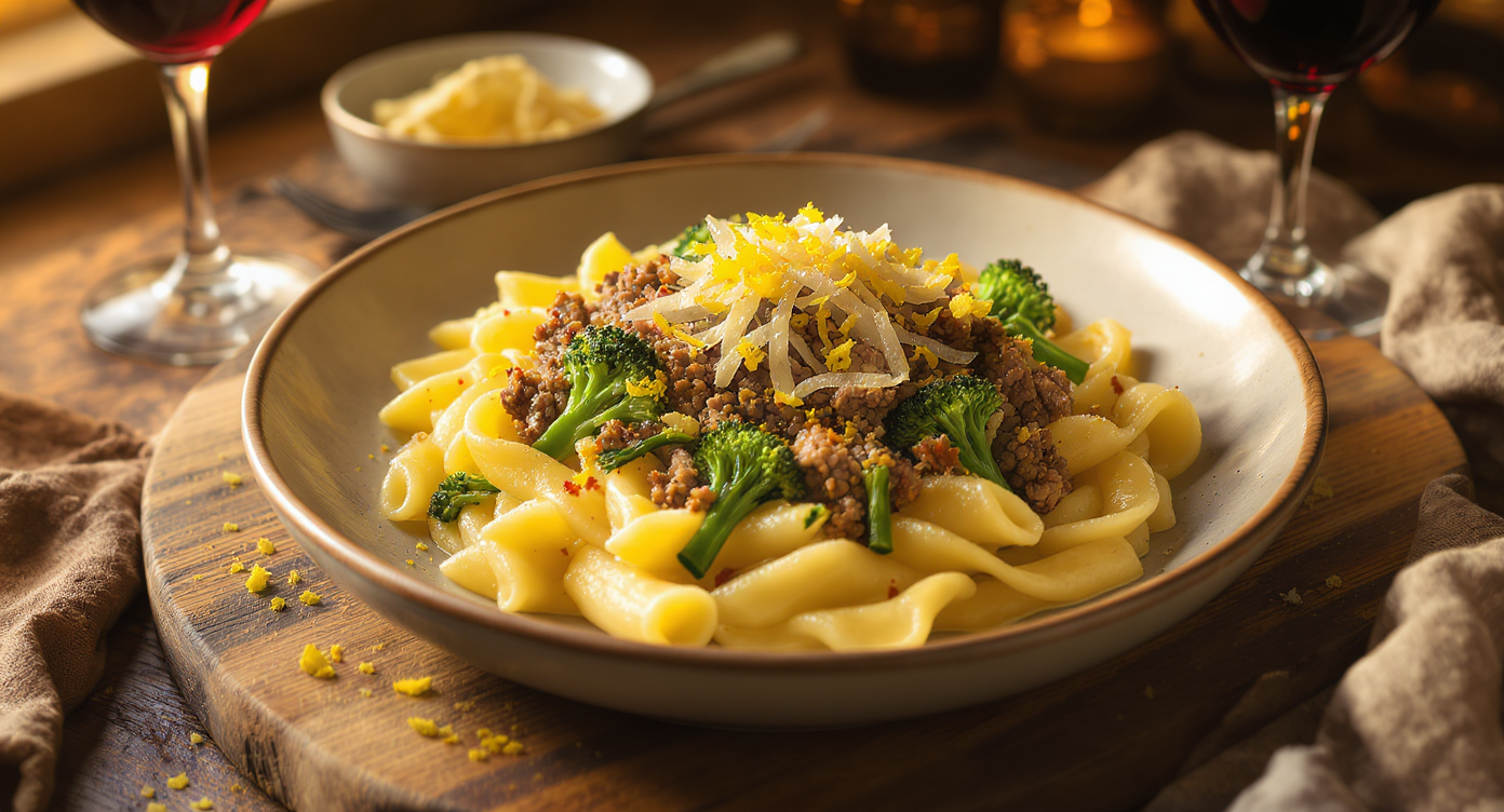 Broccolini & Ground Turkey High-Protein Pasta